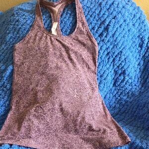 Lululemon Athletica Purple Floral Tank Top